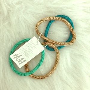 H&M Stretchy Mesh Metal Bracelet Set
